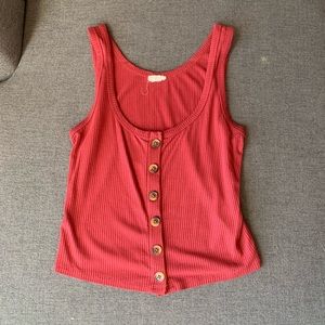Red Orange Cropped Tank Top